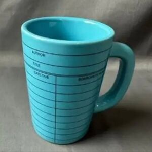 Out of Print - Library Card Design Coffee Mug | Blue | 12 oz.